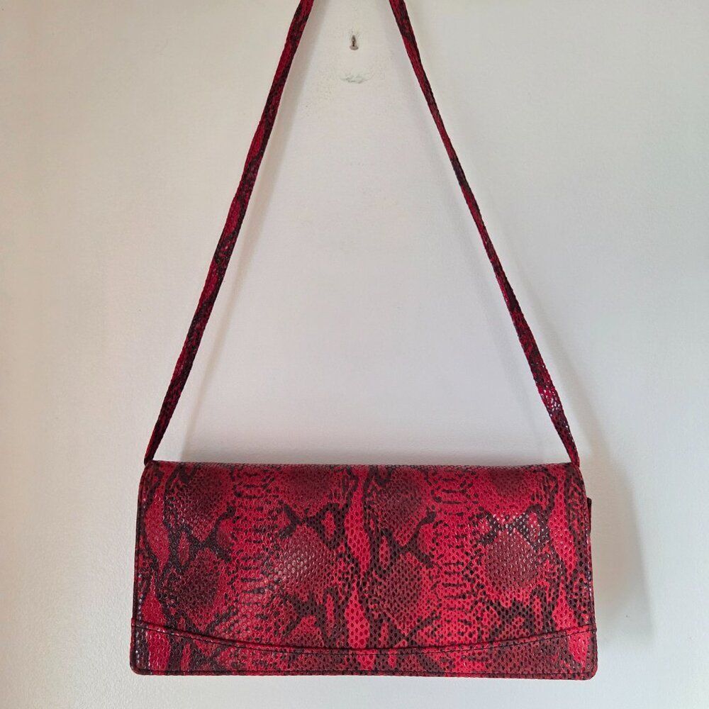 EUC DESIGNER CARLA MANCINI LEATHER HANDBAGS SNAKESKIN